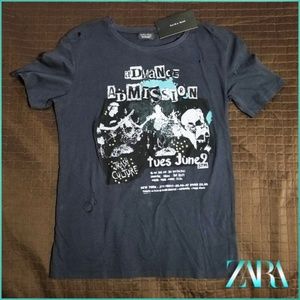 NWT Zara Man Distressed Punk Tee